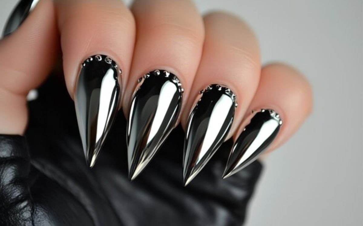  Black Tips with Silver Web Cuticles: