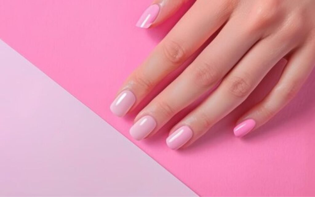 Pink Ombre with White Web Tips