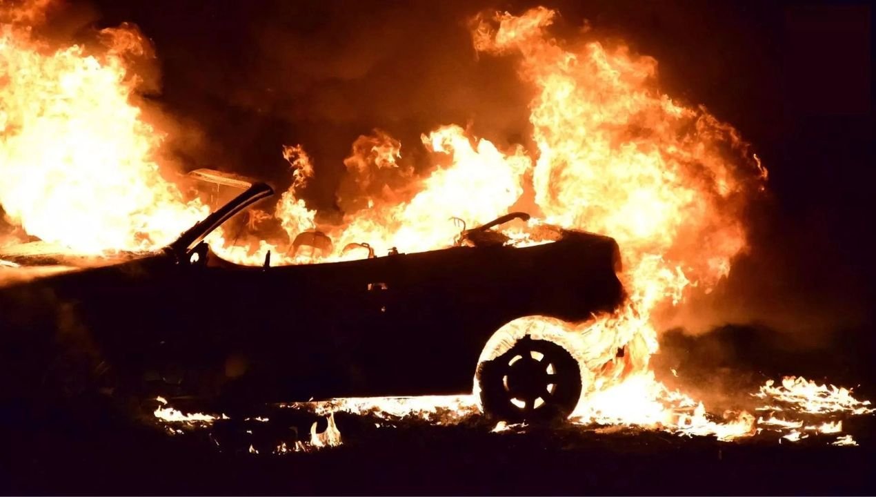 A Tesla automobile crashed and caught fire in France killing four people